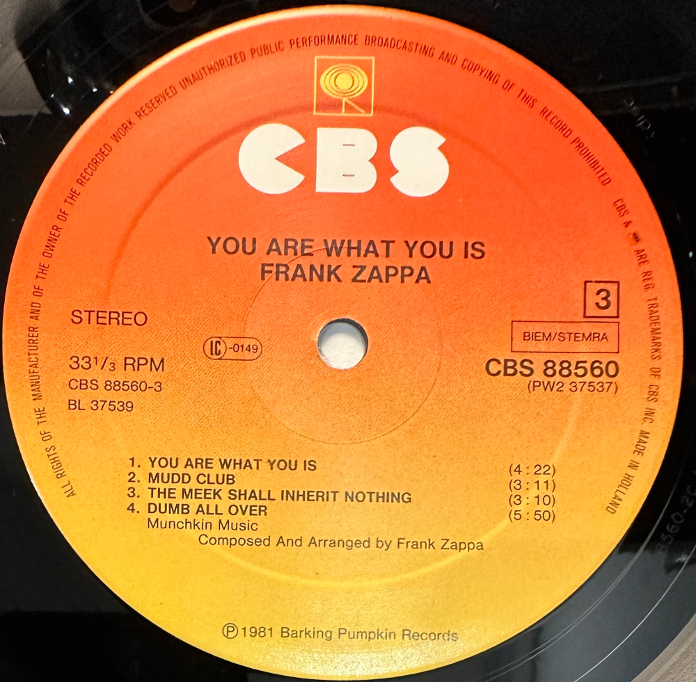 Frank Zappa - You Are What You Is 2LP (Голландия 1981г.)