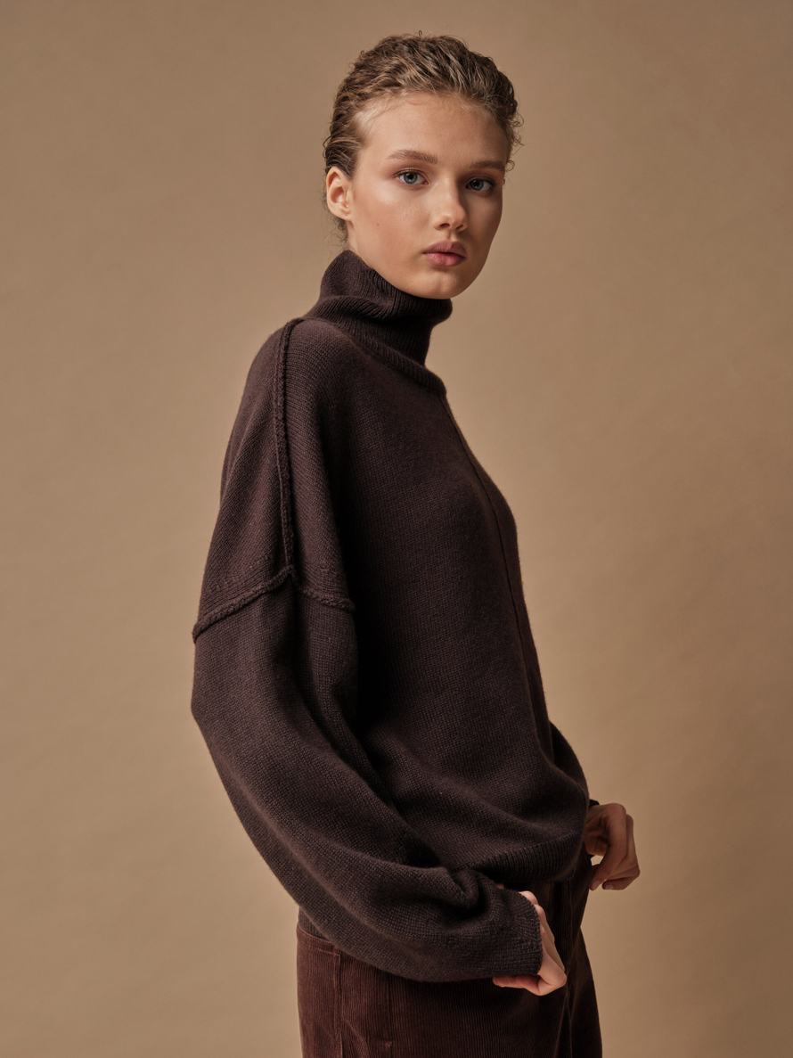 J0428-8092 Джемпер женский, темно-коричневый dbr