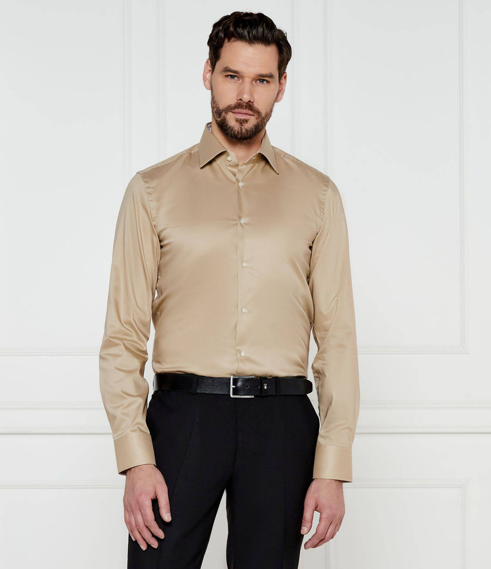 Рубашка H-HANK-kent-C3-214 BOSS BLACK - бежевый(50532875)