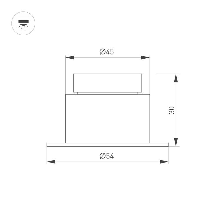 Встраиваемый светодиодный светильник Arlight MS-Glory-Built-R54-5W Warm3000 047287