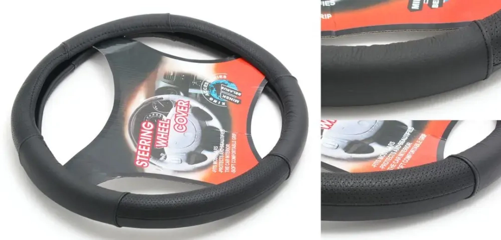 Чехол руля кожа H-8519-M (black) (2) KING H-8519-M