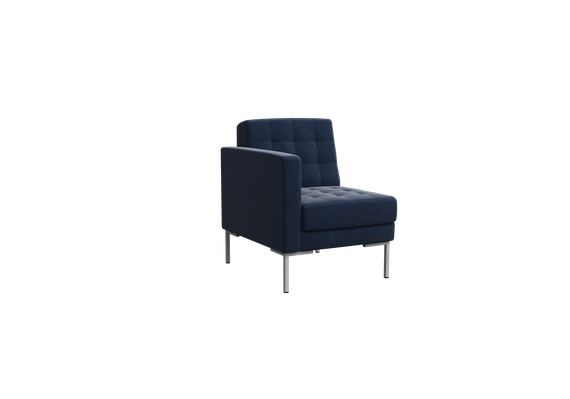 Форест Секция с подлокотником одноместная FR-SP-01 (R) Kardif 028/Металл Серый 690*800*840