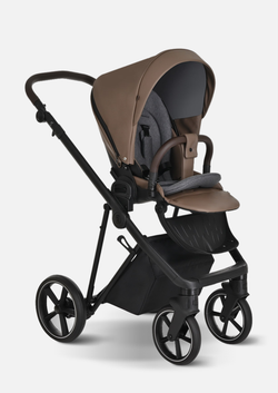 Roan Коляска 2 в 1 Sol Leather Camel Black Тем.коричневый