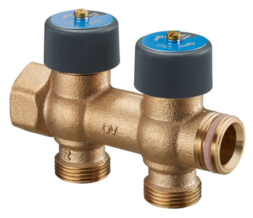 Гребёнка Oventrop Multidis R 3/4"x3/4" - 2 отвода коллектор «евроконус» арт. 4200552 DN 20 бронза