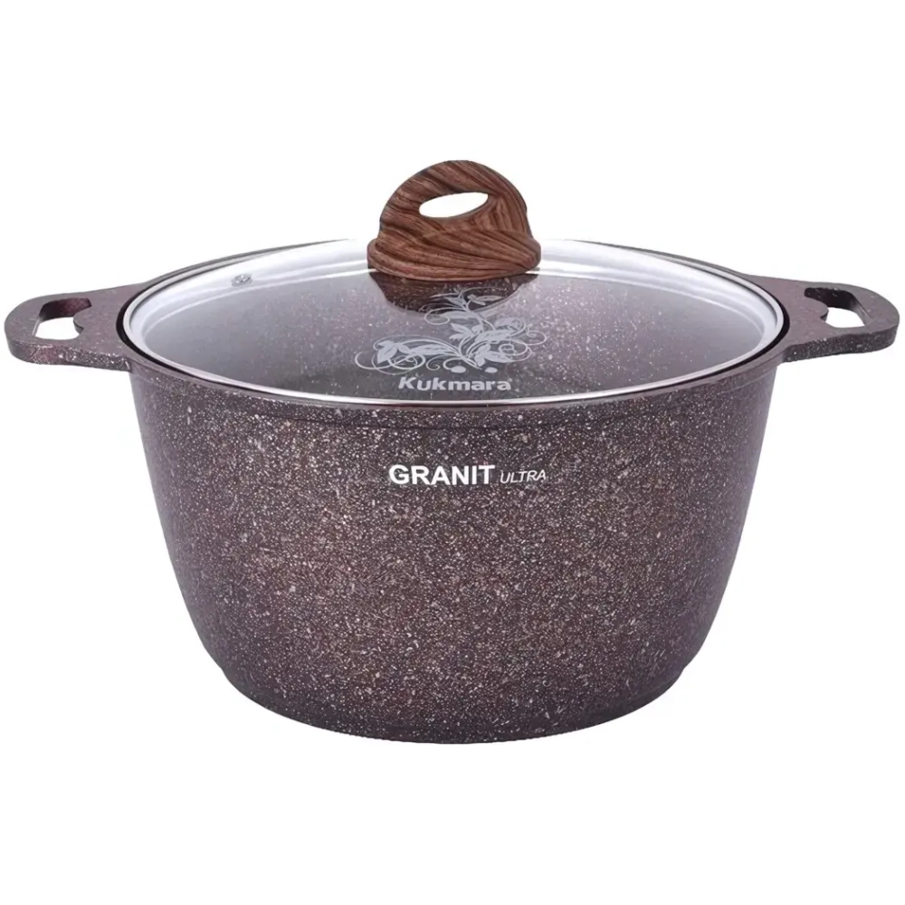 Кастрюля 6л «Granit ultra» (red) со стеклянной крышкой кга62а