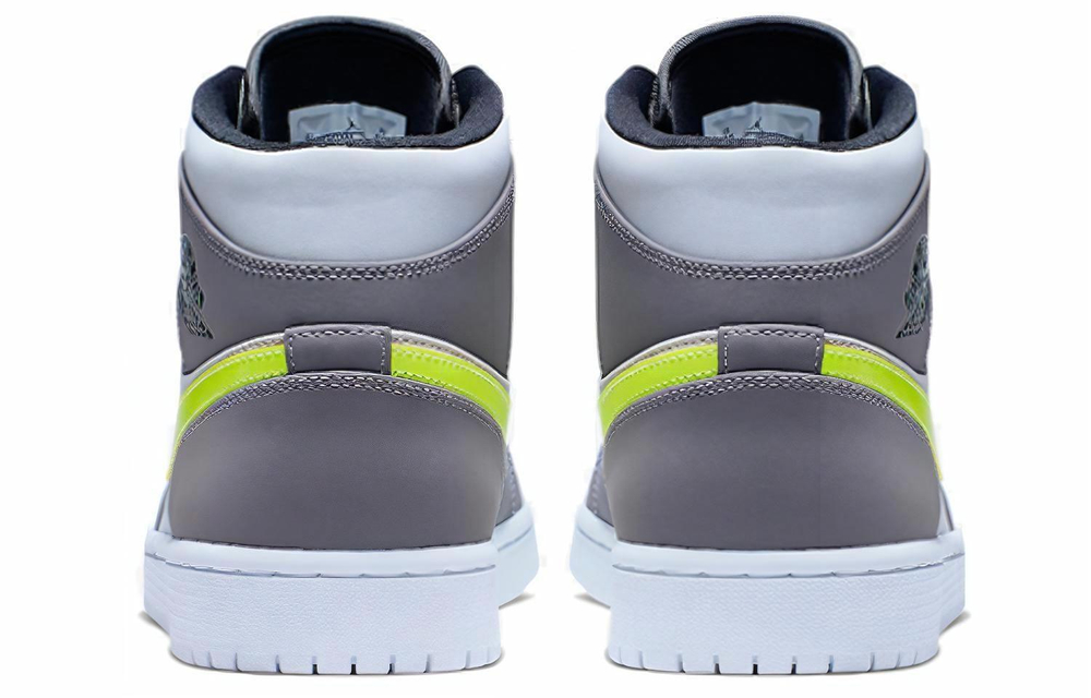 Кроссовки Jordan Air Jordan 1 Mid Neon Yellow Grey