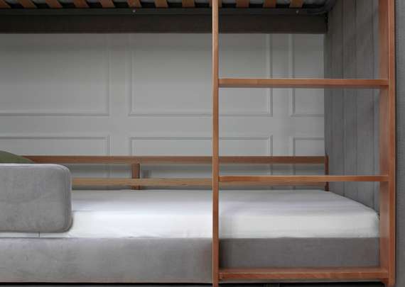 Кровать двухъярусная Cosy антивандальная ткань (серый)