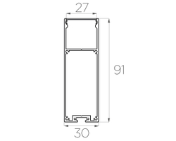 Профиль накладной алюминиевый LC-LP-9030-2 Anod
