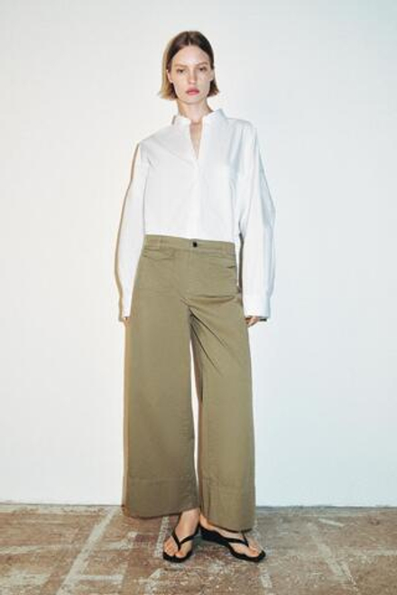 ZARA ДЖИНСОВЫЕ КЮЛОТЫ Z1975, ХАКИ