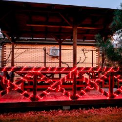 ULD-D50 15M-С08 IP44 RED Гирлянда светодиодная Дюралайт. 15м. Коннектор в-к. Красный свет. Провод черный. ТМ Uniel