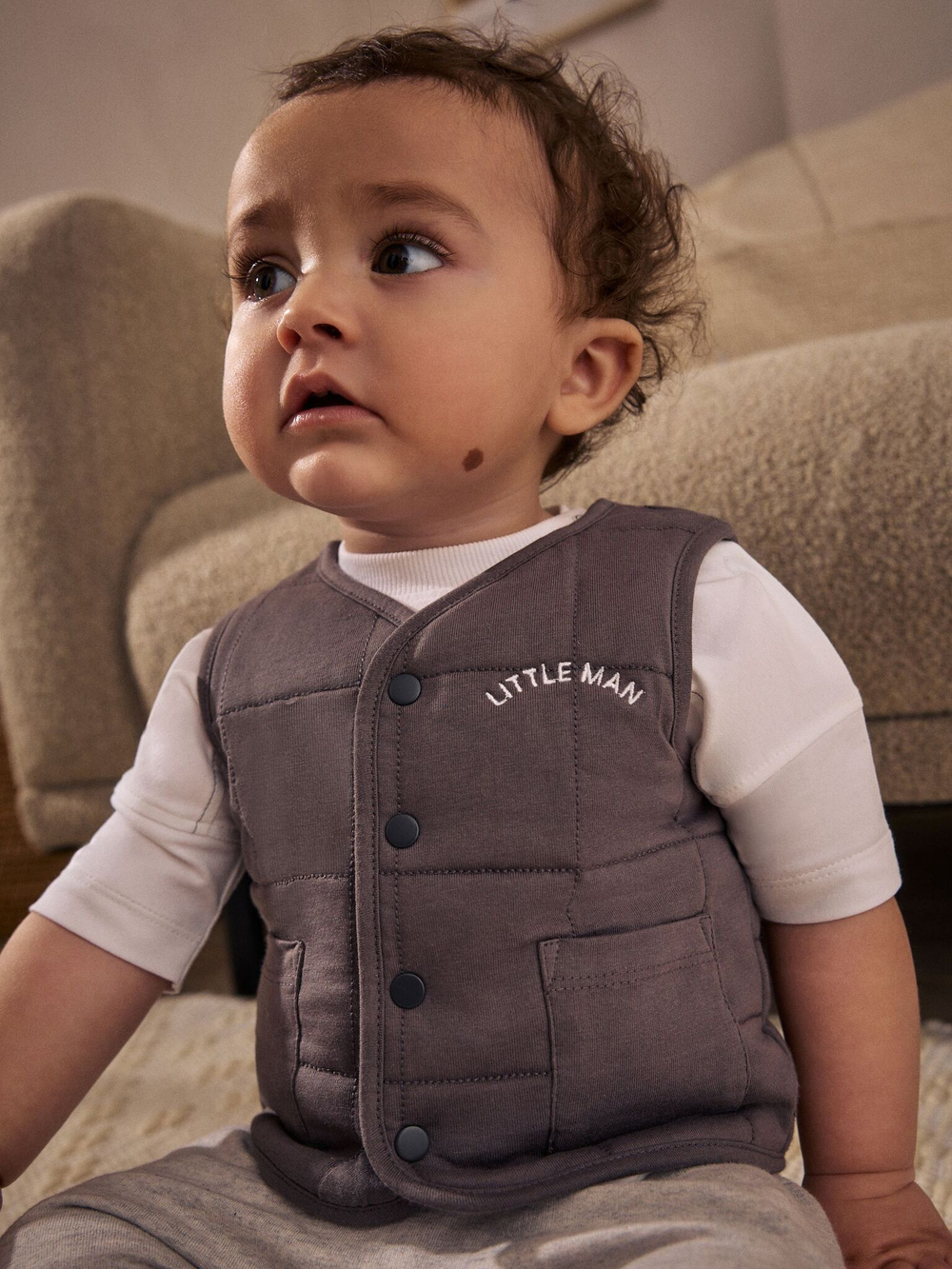 Комплект из трех предметов для малышей Next E81-363, Коричневый, Белый, Серый