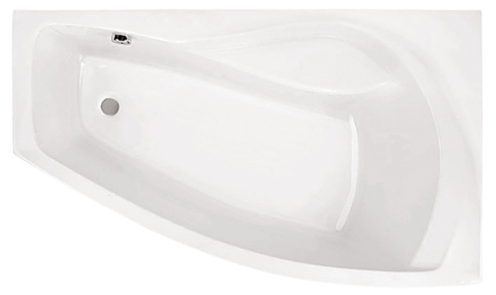 Ванна акриловая асимметричная "Майорка XL" 160х95 правосторонняя белая с г/м "Базовая" Santek