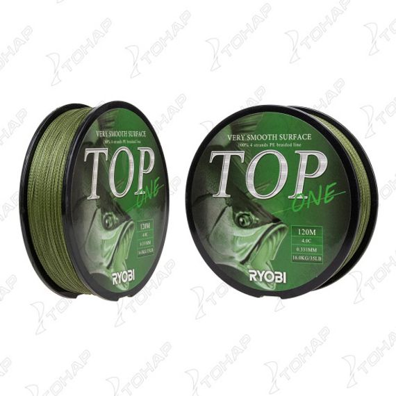 Шнур TOP PE4X-120M 4,0/d-0.331mm Dark green Ryobi