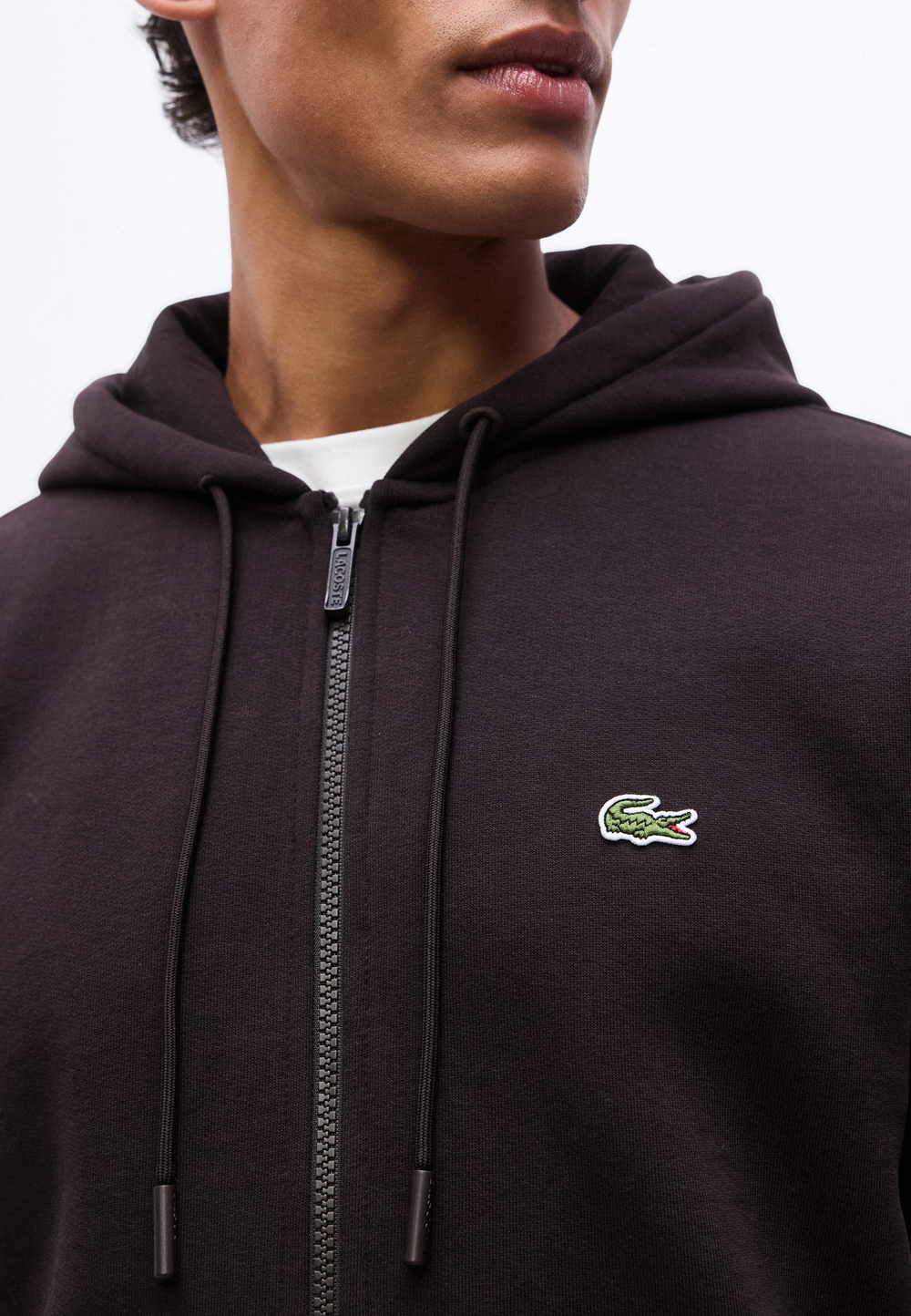 Lacoste Толстовка на молнии - Тёмно-коричневый