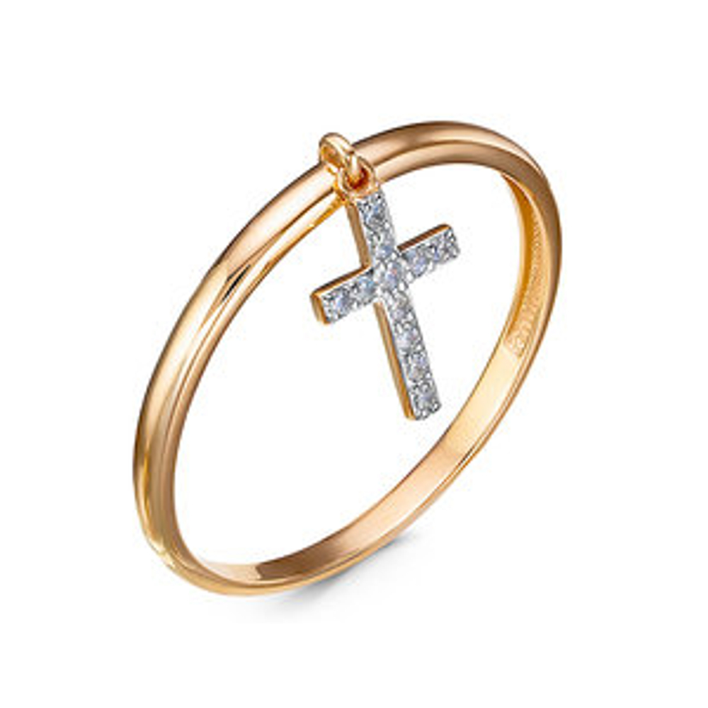 Кольцо из золота с фианитами