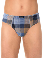 Набор из 2 хлопковых трусов - в клетку и с принтом в виде велосипедов (Размер: 4X) (Цвет: темно-синий)