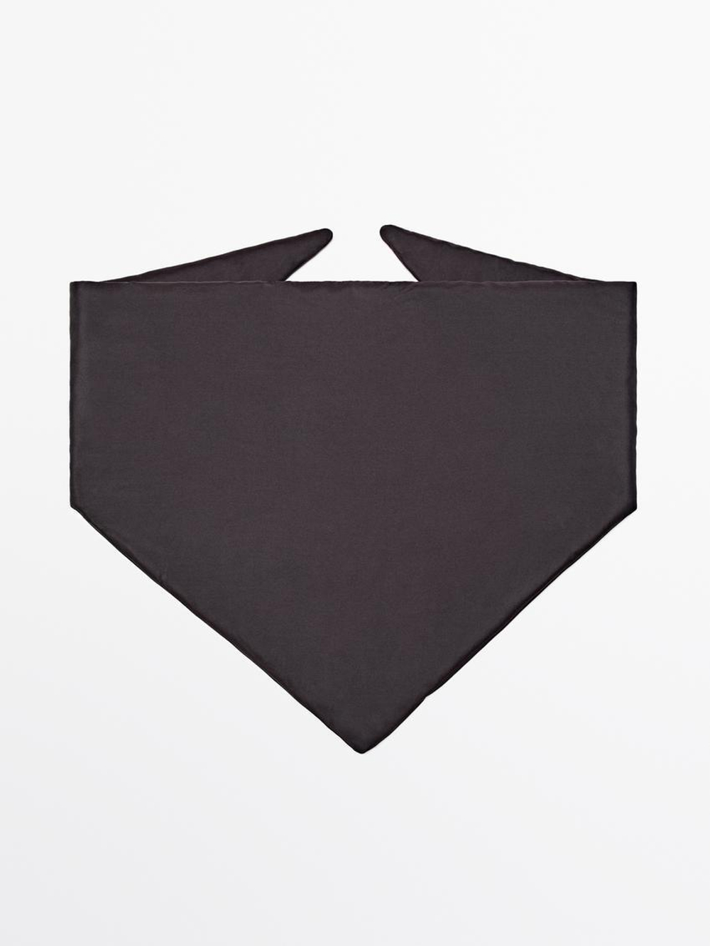 Massimo Dutti Стеганая бандана из 100% шелка, коричневый