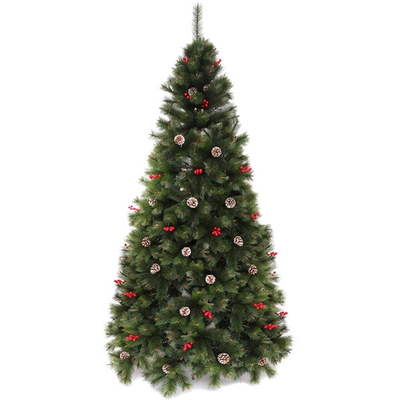 Елка «Венская» 240 см, ПВХ+Леска, ягоды и шишки (1498 веток)