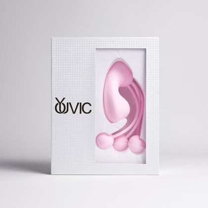 Розовый вакуумный стимулятор клитора с вагинальными виброшариками