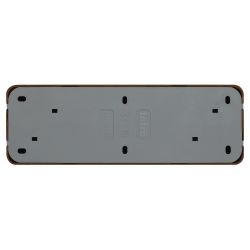 Розетка Intro Quadro 2-208-10 с заземлением четырёхместная 4х2P+E, 16А-250В, IP20, ОУ, венге