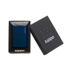 Зажигалка Zippo Navy Matte Logo, латунь/сталь, синяя с фирменным логотипом, матовая, 36x12x56