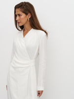 Платье с запахом из вискозы, белое
