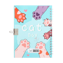 Записная книжка подарочная, 45 листов, линия, на замке, на гребне, Лапки (17,8х13см)   10549454