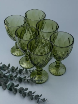Набор фужеров для вина, 330 мл, 6 шт. зеленый