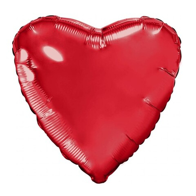 Фольгированный шар-сердце, металлик, красный, 76 см