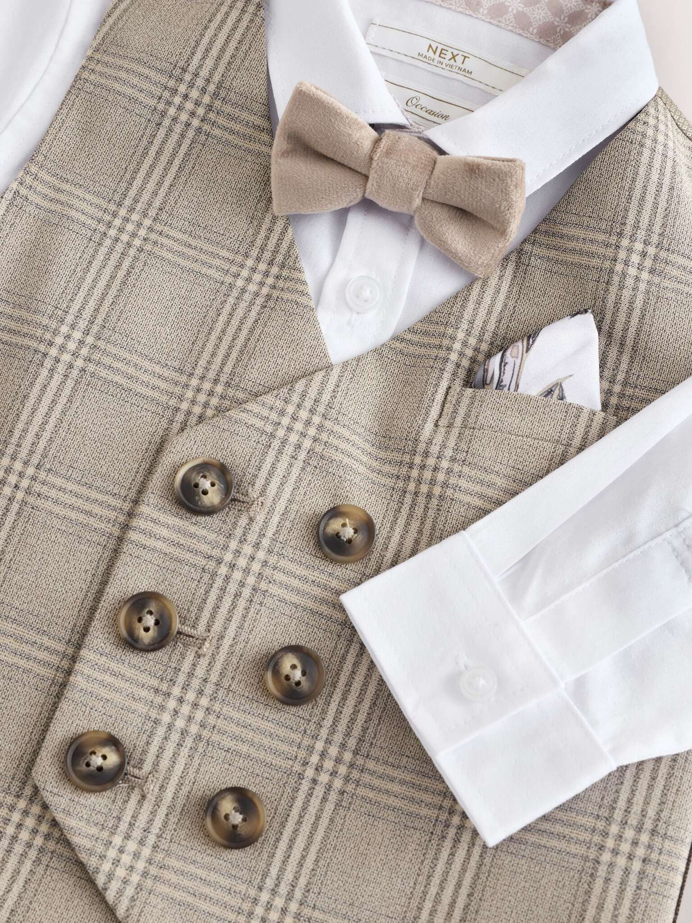 Комплект из трех предметов для мальчика Next E58-838, Бежевый, Белый