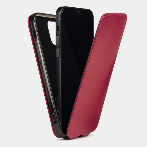 Чехол для iPhone 12 Pro Max из натуральной кожи теленка, цвета малины