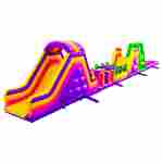 Коммерческая надувная полоса препятствий «Яркий мир», 25×3×4 м