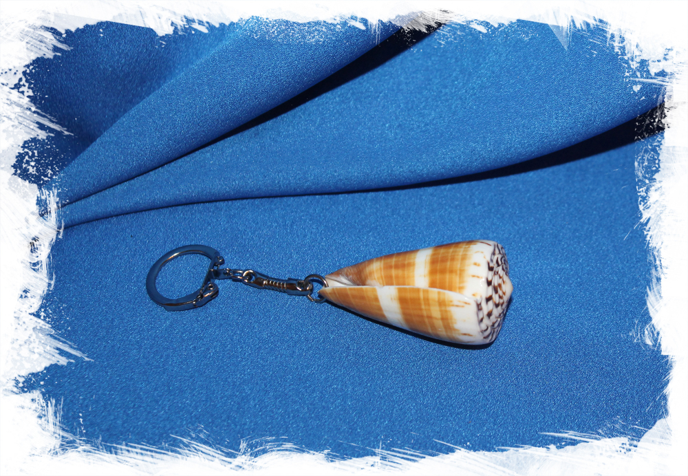 Брелок для ключей с морской ракушкой Конус