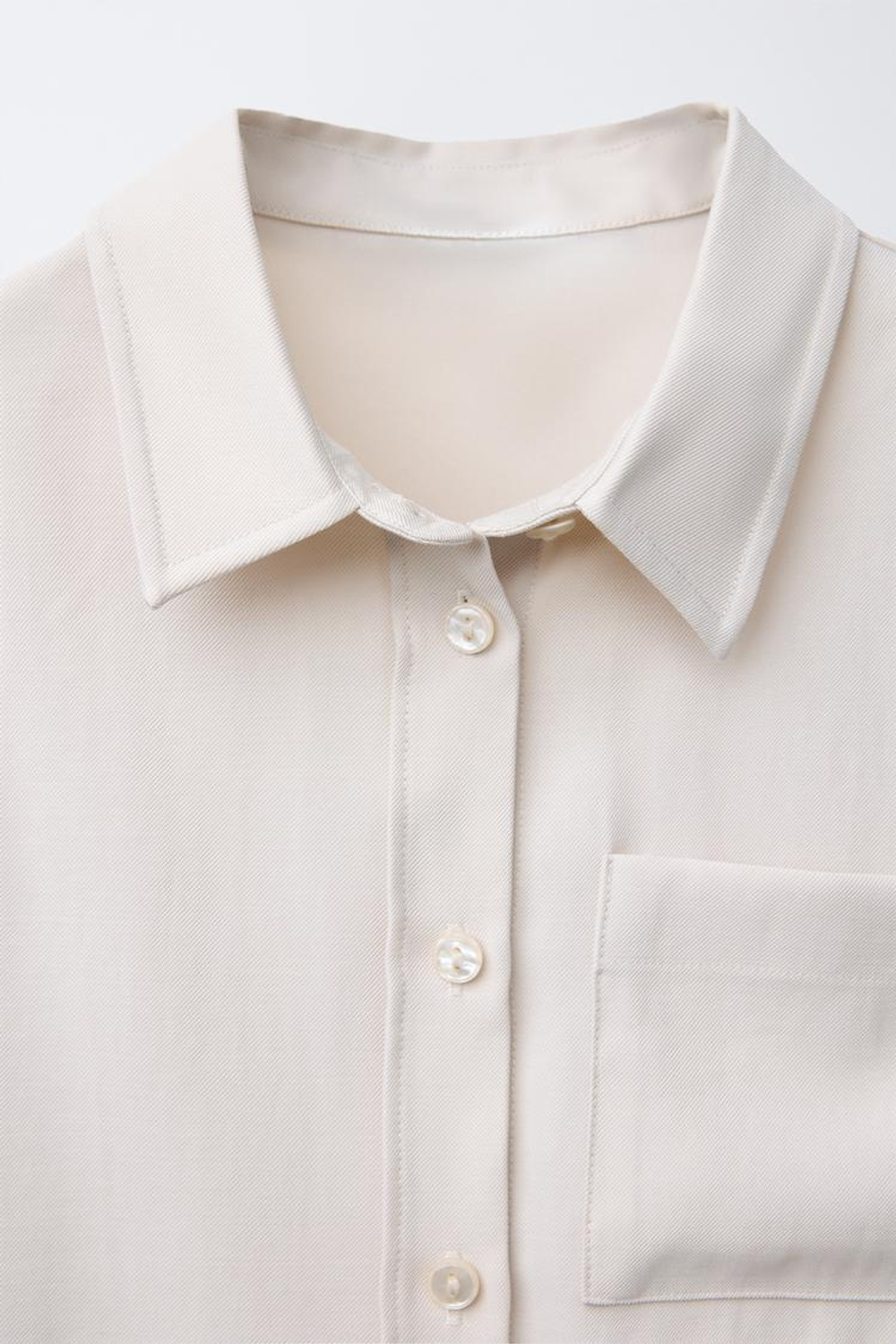 ZARA РУБАШКА СТРУЯЩЕГОСЯ КРОЯ С БАНТАМИ, ЭКРЮ