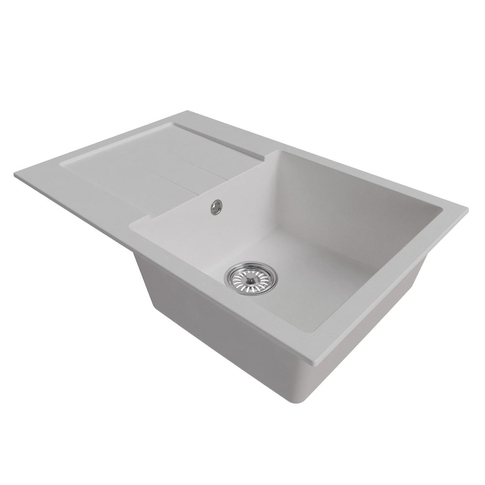 Мойка ML-GM31 КОМФОРТ с крылом, ультра-белая (341), 770*500*190мм