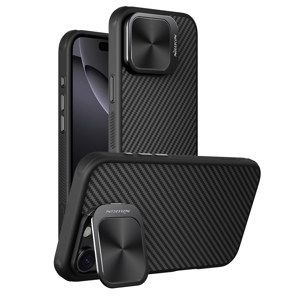 Чехол от Nillkin из арамидного карбона (кевлар) для iPhone 16 Pro Max, серия CarboProp Magnetic Case, с поддержкой беспроводной зарядки