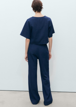 Струящиеся джинсовые брюки с высокой талией