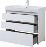 Тумба с раковиной Aquanet Nova Lite 302478 100 белый глянец