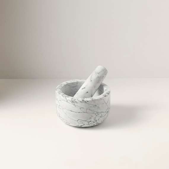 Ступка marm, 12,7х7,6 см, белый мрамор