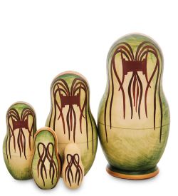 Народные промыслы МР-16/ 5-A Матрешка 5м «Альфонс Муха - Драгоценные камни. Топаз»