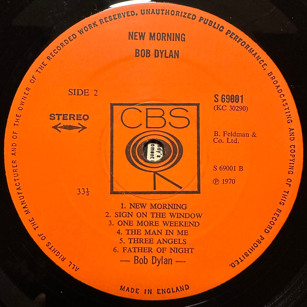 Bob Dylan - New Morning (Англия 1970г.)