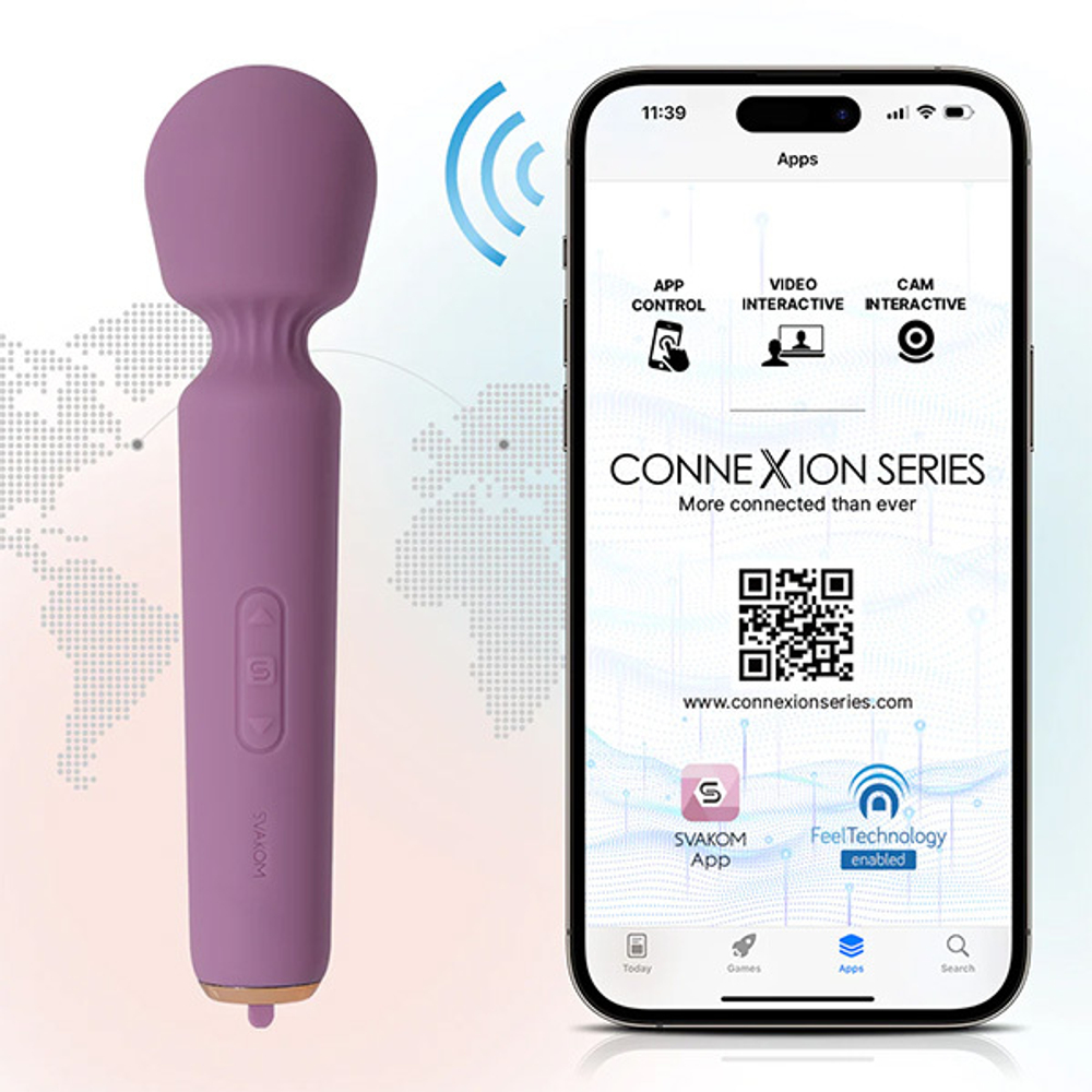 Сиреневый интерактивный мини вибратор-wand 14см Svakom Mini Emma Neo Interactive Compact Wand Vibrator SA299C