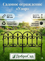 Садовое ограждение «Узор» (1 секция 60*31,5 см), Черный