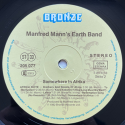 Винтажная виниловая пластинка LP Manfred Mann's Earth Band, Somewhere In Afrika (Германия 1982) Eyes Of Nostradamus