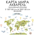 Стикеры КАРТА МИРА АКВАРЕЛЬ