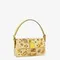 Сумка Fendi из жаккарда с узором FF Vertigo и вышивкой желтый