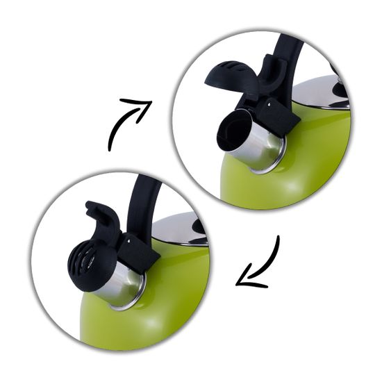 Чайник 2,5 л из нержавеющей стали со свистком Kamille KM-0679 и черной бакелитовой ручкой