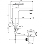 Смеситель Ideal Standard  EDGE A7109AA для умывальника