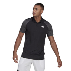 Мужское поло теннисное Adidas Club Polo - black/grey six/white