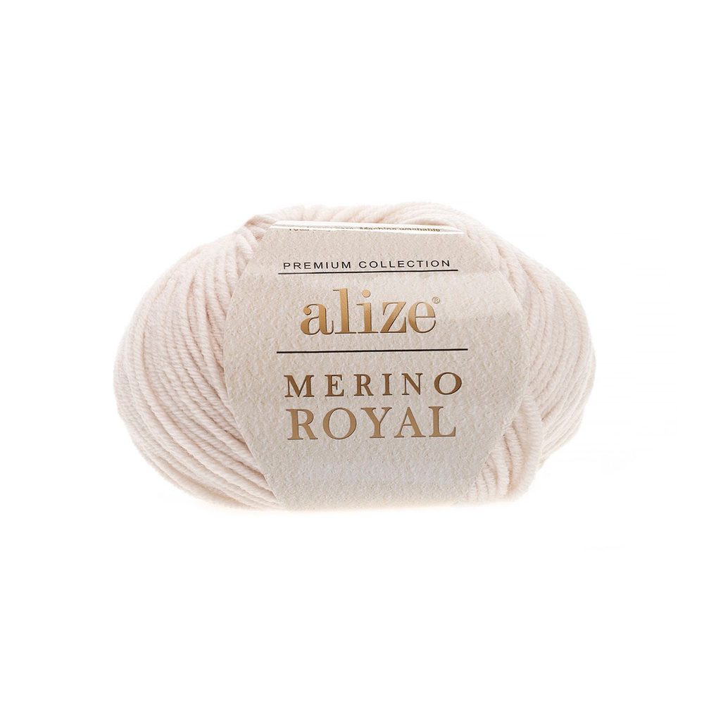 Мерино роял (Merino royal) пряжа Alize 100%шерсть5х50г/100м 67 слонова кость